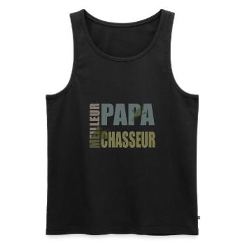 Meilleur Papa Chasseur Cool - Débardeur bio Premium Homme - noir - Devant - Michal (187cm)