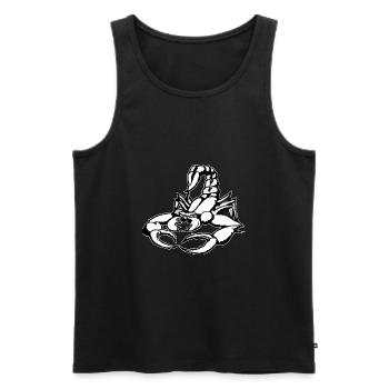 SKORPION - Männer Premium Bio Tank Top - Schwarz - Vorne - AI Model Male 178 light (178cm)