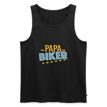 Papa Biker - - Männer Premium Bio Tank Top - Schwarz - Vorne - AI Model Male 178 light (178cm)