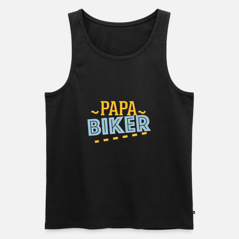 Papa Biker - - Männer Premium Bio Tank Top - Schwarz