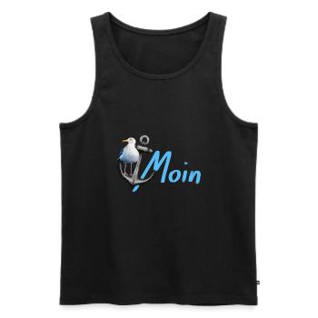 Möwe - Männer Premium Bio Tank Top - Schwarz - Vorne - Michal (187cm)
