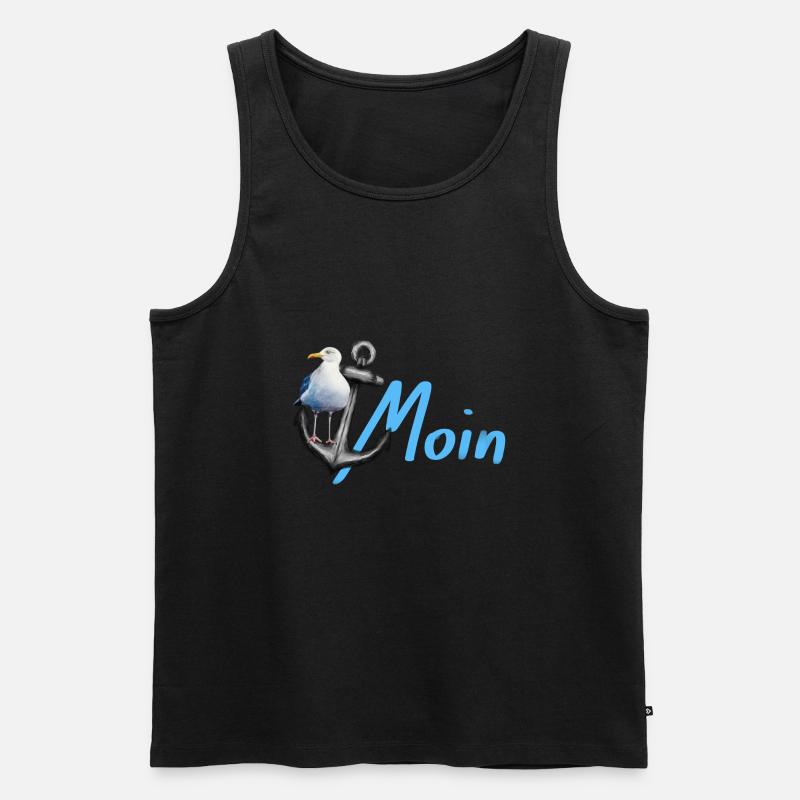 Möwe - Männer Premium Bio Tank Top - Schwarz