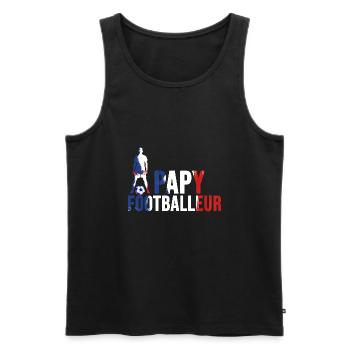 papy footballeur france - Débardeur bio Premium Homme - noir - Devant - Michal (187cm)