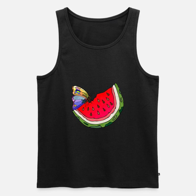 Wassermelone - Männer Premium Bio Tank Top - Schwarz
