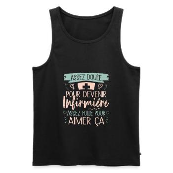 Assez douée pour devenir infirmière cadeau - Débardeur bio Premium Homme - noir - Devant - Michal (187cm)