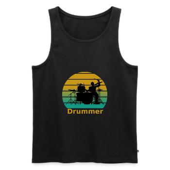 Drummer - Débardeur bio Premium Homme - noir - Devant - Michal (187cm)