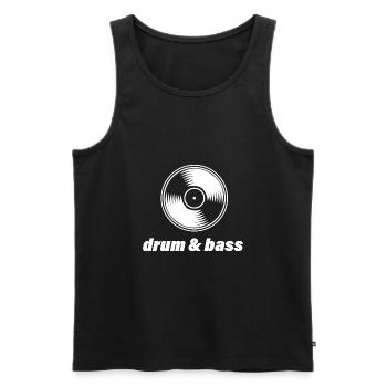 Drum & Bass Oldschool Schallplatte Spruch - Männer Premium Bio Tank Top - Schwarz - Vorne - Michal (187cm)