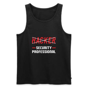 Cybersecurity Engineer Helpdesk Support Lustiger - Men's Premium Organic Tank Top - black - Front - AI Model Male 178 light (178cm)