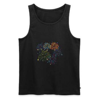 feuerwerk silvester neujahr böller raketen - Männer Premium Bio Tank Top - Schwarz - Vorne - Michal (187cm)