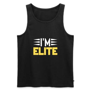 I´m Elite (gelb) - Männer Premium Bio Tank Top - Schwarz - Vorne - AI Model Male 178 light (178cm)