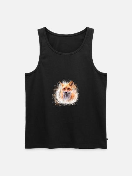 fuchs ,Graffiti, Malerei,fuchs ,aquarell,braun - Männer Premium Bio Tank Top - Schwarz