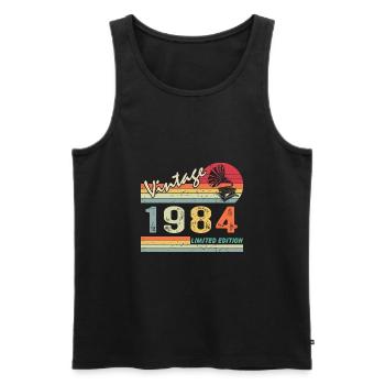 Vintage Gramophone 38th birthday 1984 38 years old - Men's Premium Organic Tank Top - black - Front - Michal (187cm)