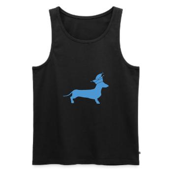 Dackel Alaaf - Männer Premium Bio Tank Top - Schwarz - Vorne - AI Model Male 178 light (178cm)