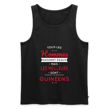 Hommes égaux les meilleurs sont Guinéens - Débardeur bio Premium Homme - noir - Devant - AI Model Male 178 light (178cm)