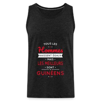 Hommes égaux les meilleurs sont Guinéens - Débardeur bio Premium Homme - charbon - Devant - Alexander (188cm)