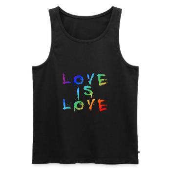 Lovi is Love LGBTQ - Men's Premium Organic Tank Top - black - Front - Michal (187cm)