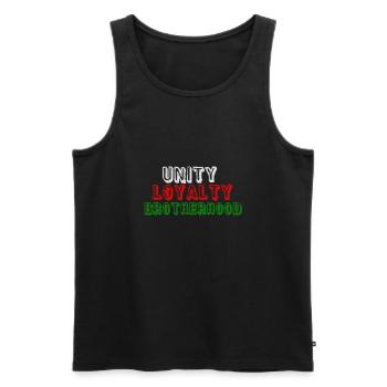Unity loyalty brotherhood - Men's Premium Organic Tank Top - black - Front - Michal (187cm)