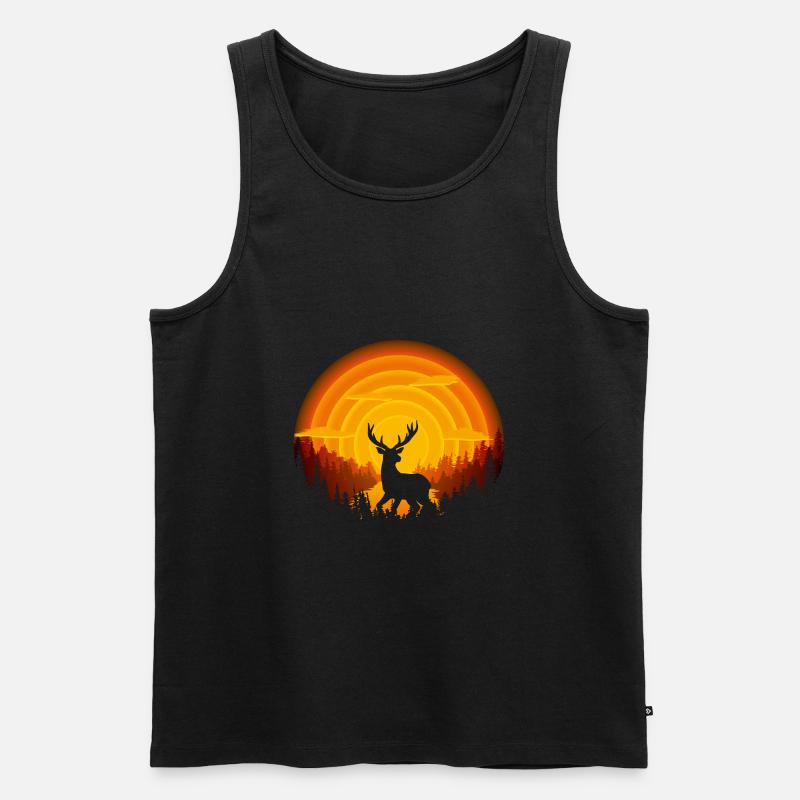 Hirschschatten - Männer Premium Bio Tank Top - Schwarz