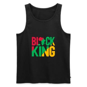 Black King - Men's Premium Organic Tank Top - black - Front - AI Model Male 178 light (178cm)