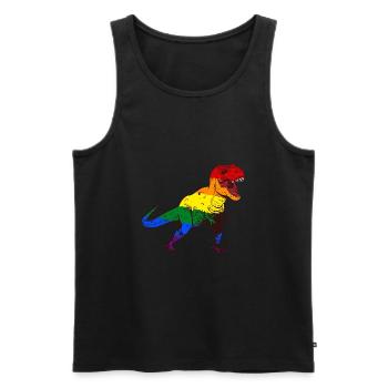 LGBT Dino - Männer Premium Bio Tank Top - Schwarz - Vorne - Michal (187cm)
