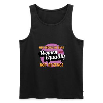 Frauen Gleichberchtigung Design und Feminist - Männer Premium Bio Tank Top - Schwarz - Vorne - Michal (187cm)