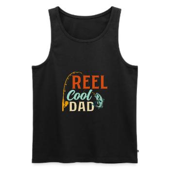 Reel Cool Papa Pêcheur Pêcheur - Débardeur bio Premium Homme - noir - Devant - AI Model Male 178 light (178cm)