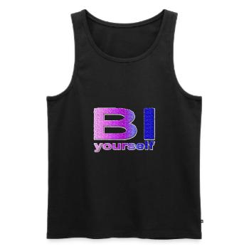 BI yourself - Männer Premium Bio Tank Top - Schwarz - Vorne - AI Model Male 178 light (178cm)