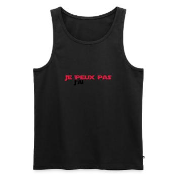 je peux pas j'ai - Débardeur bio Premium Homme - noir - Devant - AI Model Male 178 light (178cm)