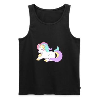 cute unicorn - Men's Premium Organic Tank Top - black - Front - Michal (187cm)