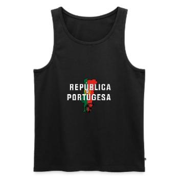 Portugal-Fanshirt - Männer Premium Bio Tank Top - Schwarz - Vorne - AI Model Male 178 light (178cm)