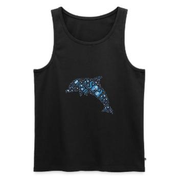 Delphin - Männer Premium Bio Tank Top - Schwarz - Vorne - AI Model Male 178 light (178cm)