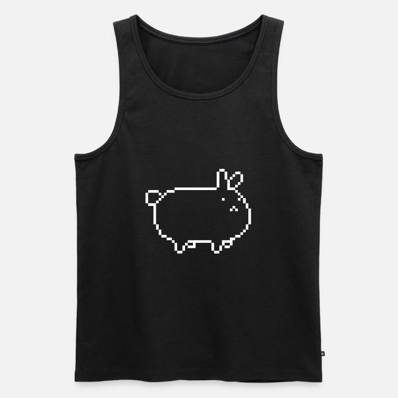 rabbit_pixel - Männer Premium Bio Tank Top - Schwarz