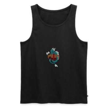 Viking dragon Vikings - Men's Premium Organic Tank Top - black - Front - AI Model Male 178 light (178cm)