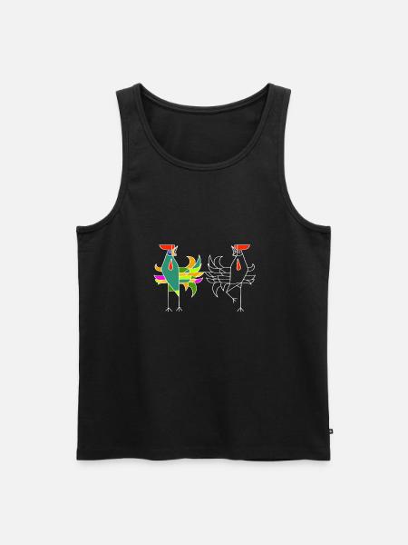Hahn - Männer Premium Bio Tank Top - Schwarz