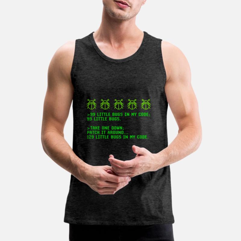 Debugging Programming Coding Programmer Joke Men's Premium Organic Tank Top