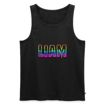 liam rs regenbogen - Männer Premium Bio Tank Top - Schwarz - Vorne - AI Model Male 178 light (178cm)