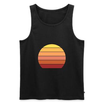 Retro color sunset circle background - Men's Premium Organic Tank Top - black - Front - AI Model Male 178 light (178cm)