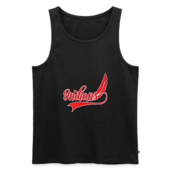 INDIANS - Men's Premium Organic Tank Top - black - Front - AI Model Male 178 light (178cm)