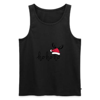 Slogan ho ho ho, Happy Christmas, Santa. - Men's Premium Organic Tank Top - black - Front - AI Model Male 178 light (178cm)