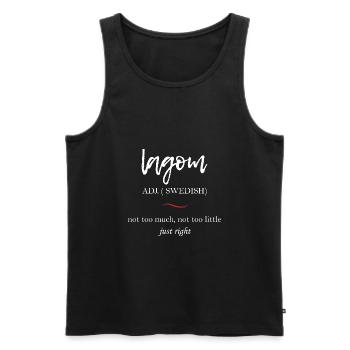 Lagom Swedish saying gift - Men's Premium Organic Tank Top - black - Front - Michal (187cm)