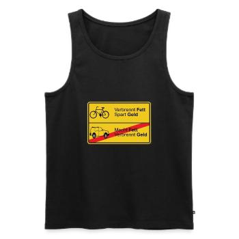 Fahrrad gegen Auto - Männer Premium Bio Tank Top - Schwarz - Vorne - Michal (187cm)