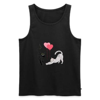 Chats ballons - Débardeur bio Premium Homme - noir - Devant - Michal (187cm)