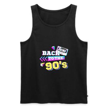 Back to the 90s 90er Jahre Retro - Men's Premium Organic Tank Top - black - Front - AI Model Male 178 light (178cm)