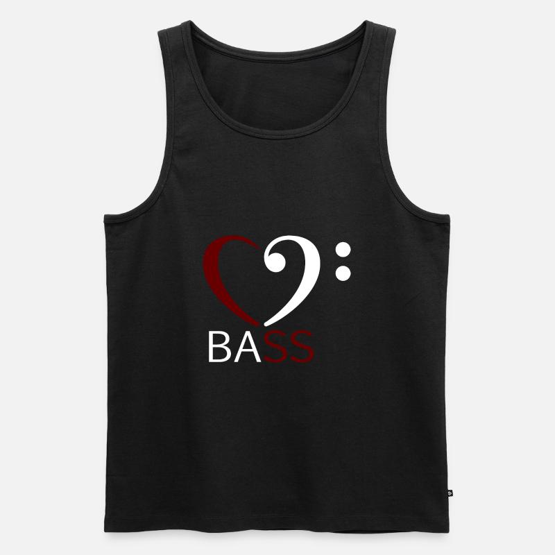 BASS MUSIK - Männer Premium Bio Tank Top - Schwarz