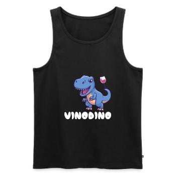 Vinodino Wein Geschenk Vinosaurier Party Alkohol - Männer Premium Bio Tank Top - Schwarz - Vorne - AI Model Male 178 light (178cm)