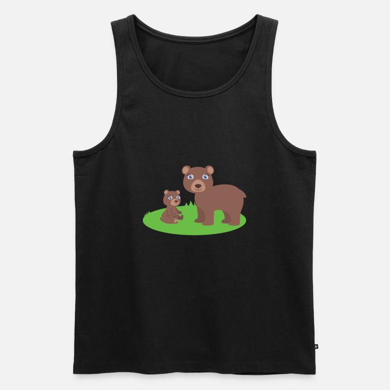 Mutter Bär mit Kind bär - Männer Premium Bio Tank Top - Schwarz