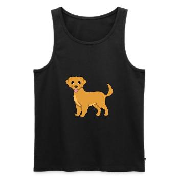 Golden Retriever - Men's Premium Organic Tank Top - black - Front - AI Model Male 178 light (178cm)