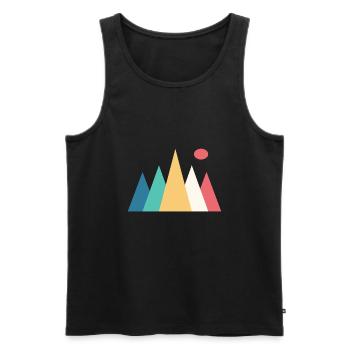 Berge Vintage Retro Felsklettern - Männer Premium Bio Tank Top - Schwarz - Vorne - AI Model Male 178 light (178cm)