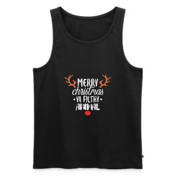 MERRY CHRISTMAS YA FILTHY ANIMAL - Männer Premium Bio Tank Top - Schwarz - Vorne - AI Model Male 178 light (178cm)