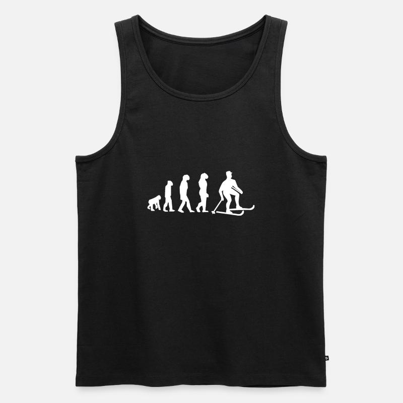Ski-Evolution - Männer Premium Bio Tank Top - Schwarz